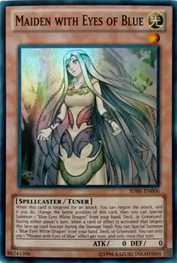 SDBE-EN006 MAIDEN WITH EYES OF BLUE SUPER RARE YuGiOh CARD - Image 1