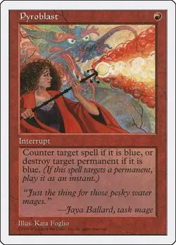 1x Pyroblast - 5th Edition - NM - Asian - Vintage OOP MTG Red Counterspell - Image 3
