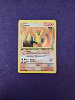 1999 Pokemon TCG WOTC Moltres 12/62 Fossil Holo 1st Edition LP - Image 1