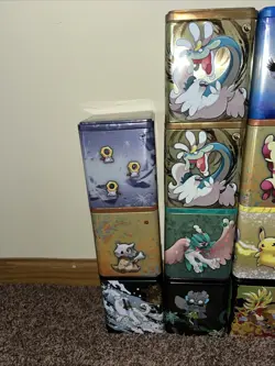 Pokemon Empty Stacking Tins Lot Of 18 NO PACKS There Are 13 Different Tins - Image 2