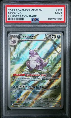 Nidoking 2023 Pokemon Mew En-151 #174/165 Illustration Rare PSA 9 - Image 1