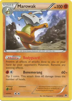 Moderately Played, English Pokemon Marowak - 37/124 - Rare XY - Fates Collide - Image 1