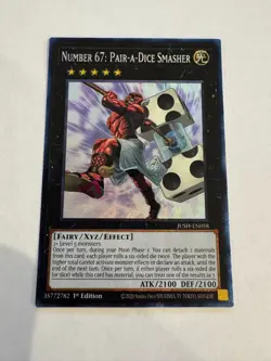yugioh number 67: pair-a-dice smasher collector's rare jush-en058 jush - Image 1