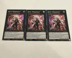 yugioh k9-x "werewolf" super rare 3x jush-en037 jush - Image 1