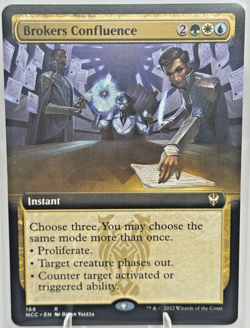 MTG Brokers Confluence Extended Art Streets of New Capenna Instant Magic Card - Image 1