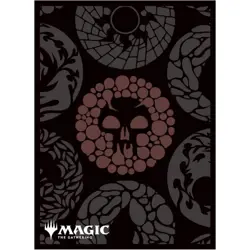 Magic The Gathering Portfolio Card Sleeves Black Minimalist Mana Pattern Pack - Image 1