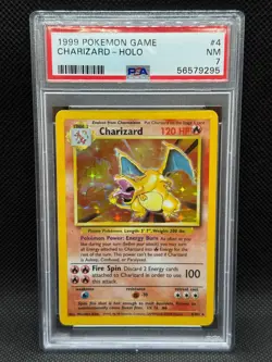 Pokemon Card English 1999 Base Set Charizard 4/102 4 #4 Glurak リサートン PSA 7 NM - Image 1