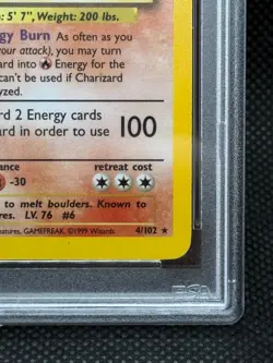 Pokemon Card English 1999 Base Set Charizard 4/102 4 #4 Glurak リサートン PSA 7 NM - Image 2