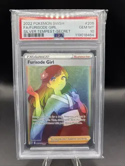 PSA 10 💎 GEM MINT Furisode Girl 205/195 Pokemon Silver Tempest Rainbow Secret - Image 1