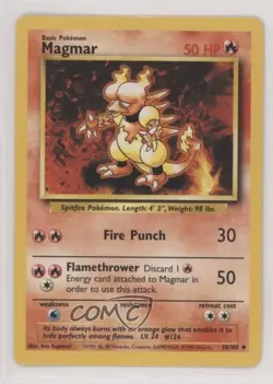 Magmar Pokemon Base Set #36 1999 00ma - Image 1