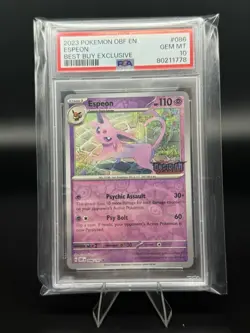 Espeon 086/197 Best Buy Stamped Promo Pokemon Obsidian Flames PSA 10 - Image 1