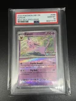 Espeon 086/197 Best Buy Stamped Promo Pokemon Obsidian Flames PSA 10 - Image 3