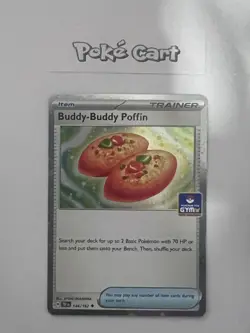 Pokemon Asia Exclusive Buddy-Buddy Poffin Gym Promo Stamped 144/162 - Image 1