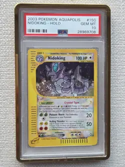 Pokemon Nidoking Aquapolis Crystal Holo Rare #150 PSA 10 Mint - Image 1