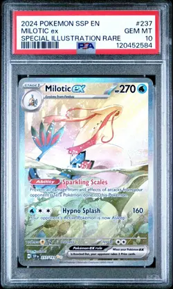 2024 POKEMON SSP EN-SURGING SPARKS SPECIAL ILLUSTRATION RARE MILOTIC EX PSA 10 - Image 1