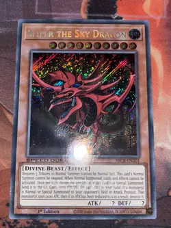 Yugioh Slifer The Sky Dragon SBCB-EN201 1st Edition Secret Rare Card - Image 1