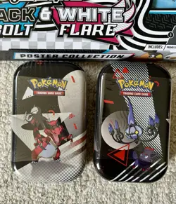 LOT Pokemon Card TCG Black Bolt White Flare Poster Collection Mini Tins Sealed - Image 2
