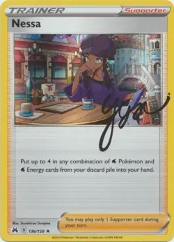 Nessa - 136/159 - Pokemon Crown Zenith Sword & Shield Holo Rare Card LP - Image 1