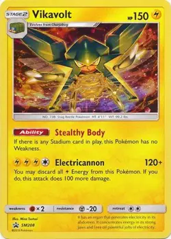 Vikavolt - SM208 - Pokemon Sun & Moon Promo Holo Rare Card LP - Image 1