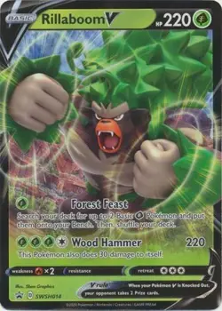 Rillaboom V - SWSH014 - Pokemon Sword & Shield Promo Ultra Rare Holo Card NM - Image 1