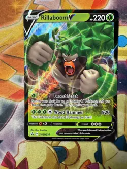 Rillaboom V - SWSH014 - Pokemon Sword & Shield Promo Ultra Rare Holo Card NM - Image 1