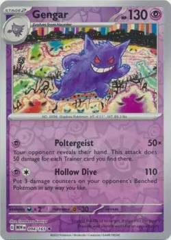 Gengar - 094/165 - Pokemon 151 Reverse Holo Rare Card HP - Image 1