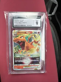 Pokemon Card Charizard VSTAR 018/172 Brilliant Stars HOLO RARE - CGC 9 - Image 1