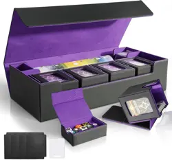 Stylish 6-in-1 PU Leather Card Deck Box for MTG & TCG - Holds 2400+ Cards - Image 3
