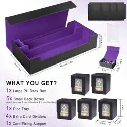 Stylish 6-in-1 PU Leather Card Deck Box for MTG & TCG - Holds 2400+ Cards - Image 5