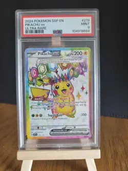 Pokemon TCG Surging Sparks Pikachu EX 219/191 PSA MINT 9 - Image 1