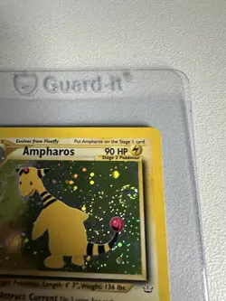 Ampharos Holo Rare 1st Edition Neo Revelation 1/64 Swirl WOTC Vintage Pokemon - Image 4
