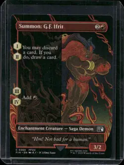 Magic the Gathering MTG Final Fantasy - Borderless Summon: G.F. IFRIT #369 - Image 1