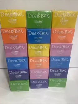 Ultra Pro Set Of 18 COLOR PACK DECK BOXES Magic Pokemon YuGiOh Card Storage Box - Image 1