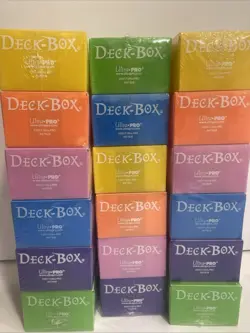 Ultra Pro Set Of 18 COLOR PACK DECK BOXES Magic Pokemon YuGiOh Card Storage Box - Image 1