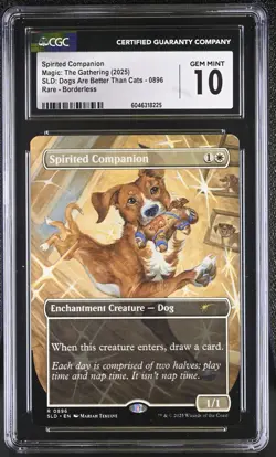 SPIRITED COMPANION Secret Lair Dogs are Better CGC 10 MTG [Nostalgium] - Image 1