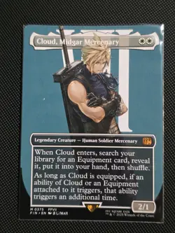 Cloud, Midgar Mercenary (Borderless) + Cloud's Limit Break Gold Stamp Art Card - Image 1