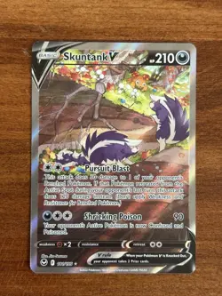 Pokemon Card TCG - Skuntank V 181/195 Alternate Full Art Silver Tempest NM - Image 1
