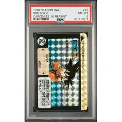 Dragon Ball Carddass Remake No 43 Son Goku PSA 8 PVC collectible card - Image 1