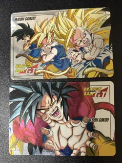 Dragon Ball Carddass Super Battle 1997 Two Piece Card Set Used - Image 1