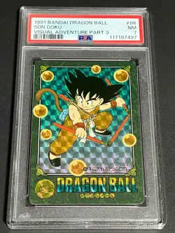 Dragon Ball Carddass Visual Adventure Part 3 PSA8 Goku Kira Card No86 Collectibl - Image 1
