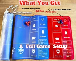Card Game MTG Playmat for Beginner 2 Pack with Dices, Magic Mat Commander Dec - Image 3