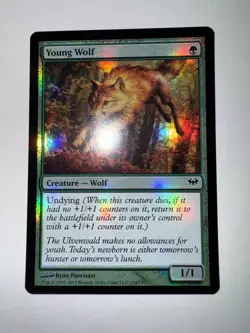 MTG Young Wolf Dark Ascension #134 Foil Never Played Mint/Near Mint - Image 1