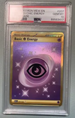 2023 Pokemon MEW EN Basic Psychic Energy 207 AND Switch 206 PSA 10 Hyper Rare - Image 2