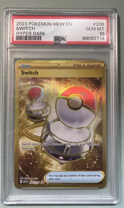 2023 Pokemon MEW EN Basic Psychic Energy 207 AND Switch 206 PSA 10 Hyper Rare - Image 3