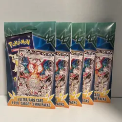 Pokemon 3 Mini Packs 1 Ultra Rare 4 Foil Cards Free Shipping Factory Sealed - Image 3