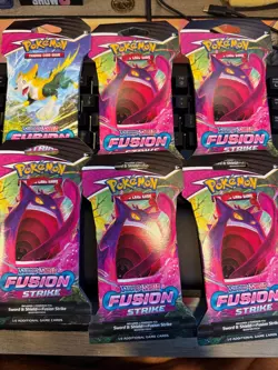 Pokemon TCG SWSH08 Fusion Strike Sleeved Booster Pack (Lot Of 6) Sealed New - Image 1