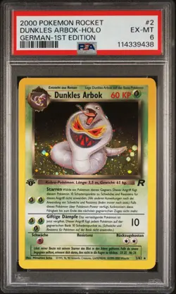 2000 Pokemon GERMAN 1st Edition Rocket Dunkles-Dark Arbok Holo 2/82 PSA 6 EX-MT - Image 1