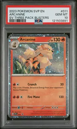 Pokemon SVP 011 - Black Star Promo Arcanine Cosmos Holo - PSA 10 - Image 1