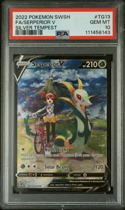 2022 POKEMON SWORD & SHIELD SILVER TEMPEST #TG13 FULL ART/SERPERIOR V PSA 10 - Image 1