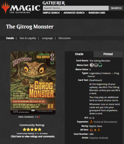 2025 MTG Magic the Gathering Innistrad Remastered Poster Foil The Gitrog Monster - Image 3